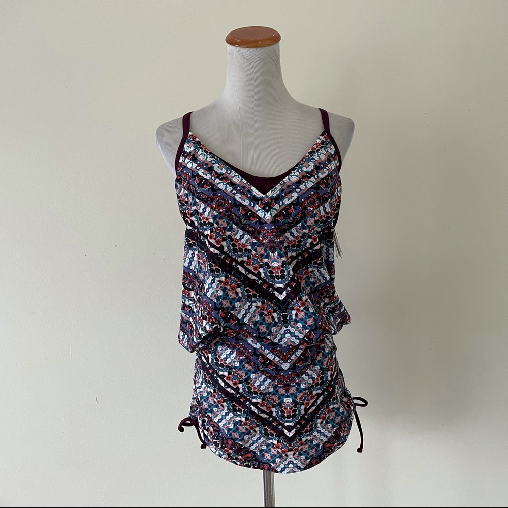 Athleta 36 B/C Marrakesh Side Cinch Tankini Top NWT